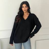 Damen Strickpullover von Emma&Ashley Gr. One Size - black