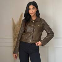 Damen Bikerjacke von Emma&Ashley - brown
