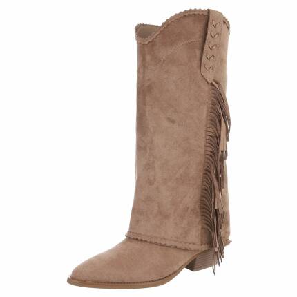 Damen Western- & Bikerboots - khaki