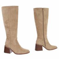 Damen High-Heel Stiefel - khaki