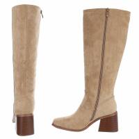 Damen High-Heel Stiefel - khaki