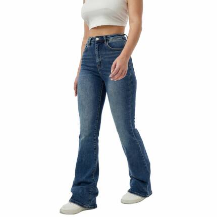Damen Bootcut Jeans von Laulia - blue