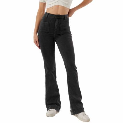 Damen Bootcut Jeans von Laulia - DK.grey