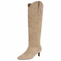 Damen High-Heel Stiefel - khaki