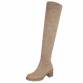 Damen Overknee-Stiefel - khaki