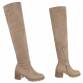 Damen Overknee-Stiefel - khaki