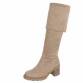 Damen Overknee-Stiefel - khaki
