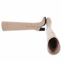 Damen Overknee-Stiefel - beigesuede