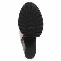 Damen Overknee-Stiefel - beigesuede