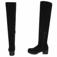 Damen Overknee-Stiefel - black