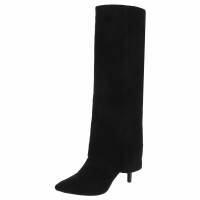 Damen High-Heel Stiefel - blacksuede