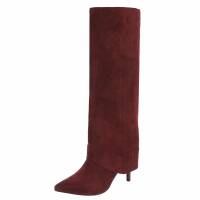 Damen High-Heel Stiefel - wineredsuede