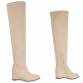 Damen Overknee-Stiefel - ltbeige