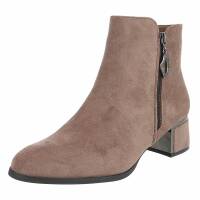 Damen High-Heel Stiefeletten - khaki