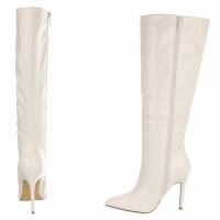 Damen High-Heel Stiefel - beige