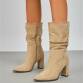 Damen High-Heel Stiefel - khaki
