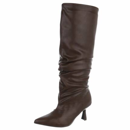 Damen High-Heel Stiefel - brownpu