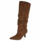 Damen High-Heel Stiefel - lbrownsuede