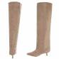 Damen Overknee-Stiefel - khakisuede