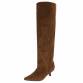 Damen Overknee-Stiefel - lbrownsuede