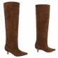 Damen Overknee-Stiefel - lbrownsuede