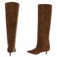Damen Overknee-Stiefel - lbrownsuede