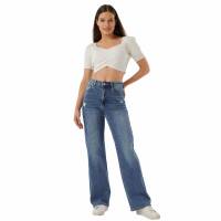 Damen High Waist Jeans von Laulia - blue
