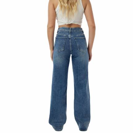 Damen High Waist Jeans von Laulia - blue