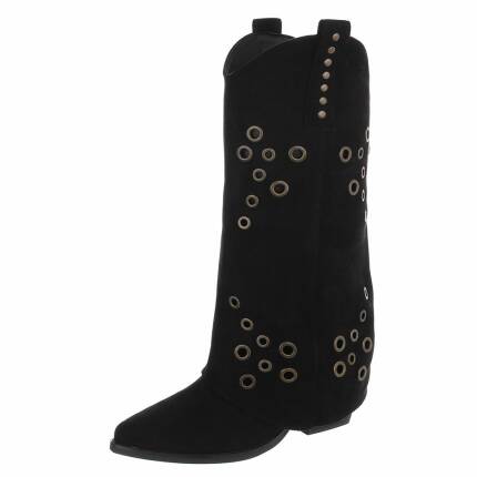 Damen Western- & Bikerboots - blacksuede