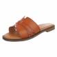 Damen Flache Sandalen - camel