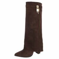 Damen High-Heel Stiefel - brownsuede