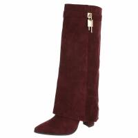 Damen High-Heel Stiefel - winesuede
