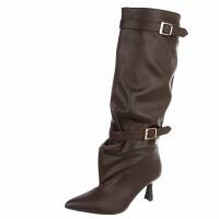Damen High-Heel Stiefel - brownpu