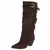Damen High-Heel Stiefel - brownsuede