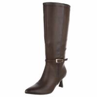 Damen High-Heel Stiefel - brownpu