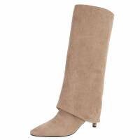 Damen High-Heel Stiefel - khaki