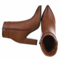 Damen High-Heel Stiefeletten - camel
