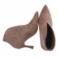 Damen High-Heel Stiefeletten - khaki
