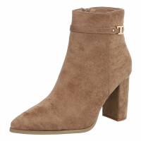 Damen High-Heel Stiefeletten - khaki