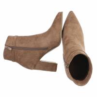 Damen High-Heel Stiefeletten - khaki