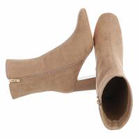 Damen High-Heel Stiefeletten - khaki
