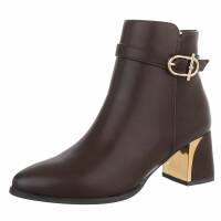 Damen High-Heel Stiefeletten - brown