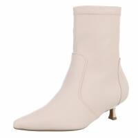 Damen High-Heel Stiefeletten - beigepu