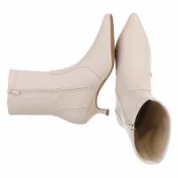 Damen High-Heel Stiefeletten - beigepu