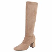 Damen High-Heel Stiefel - khaki