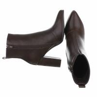Damen High-Heel Stiefeletten - brownpu
