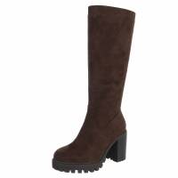 Damen High-Heel Stiefel - brownsuede