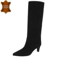 Damen Echtleder High-Heel Stiefel - black