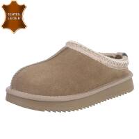 Damen Echtleder Winterstiefeletten - khaki