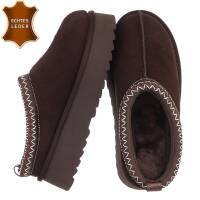 Damen Echtleder Winterstiefeletten - brown